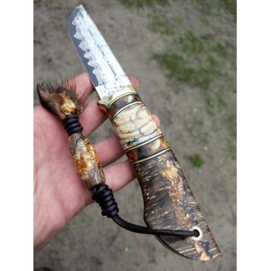 БУРШТИНОВИЙ ніж ручної роботи майстра студії Павла Гончаренка, замовити купити в Україні (Порошкова сталь К390). Photo 3